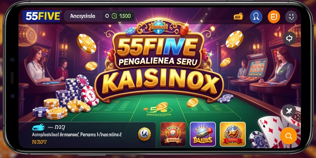 Screenshot gameplay 55FIVE menampilkan keseruan permainan kasino.