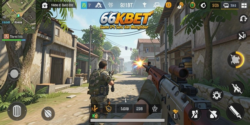 Tampilan keren dari gameplay seru 66KBET yang menampilkan aksi tembak-menembak.
