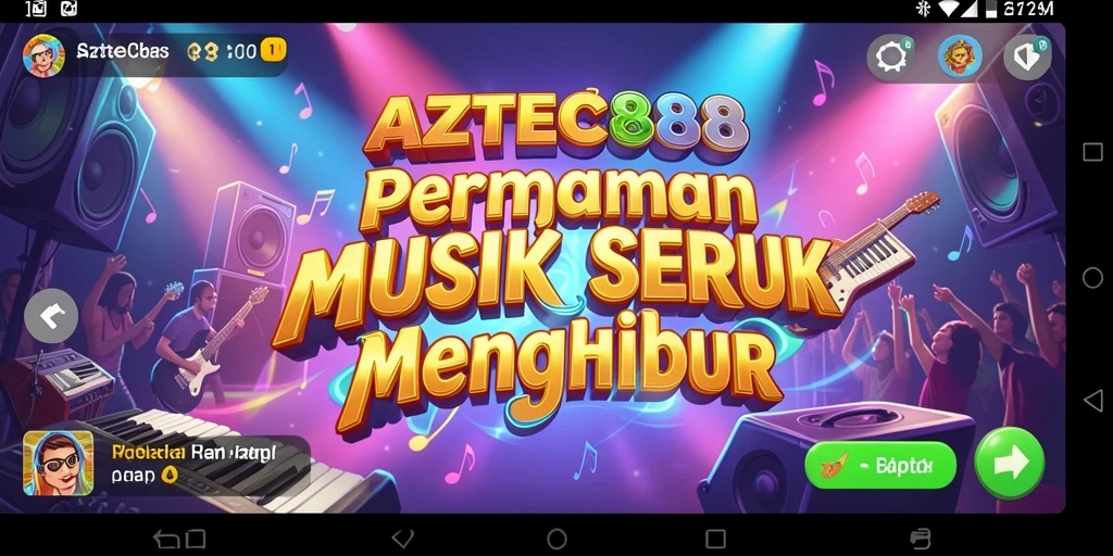 Gameplay AZTEC88 yang penuh warna dan ritme musik yang menghibur.