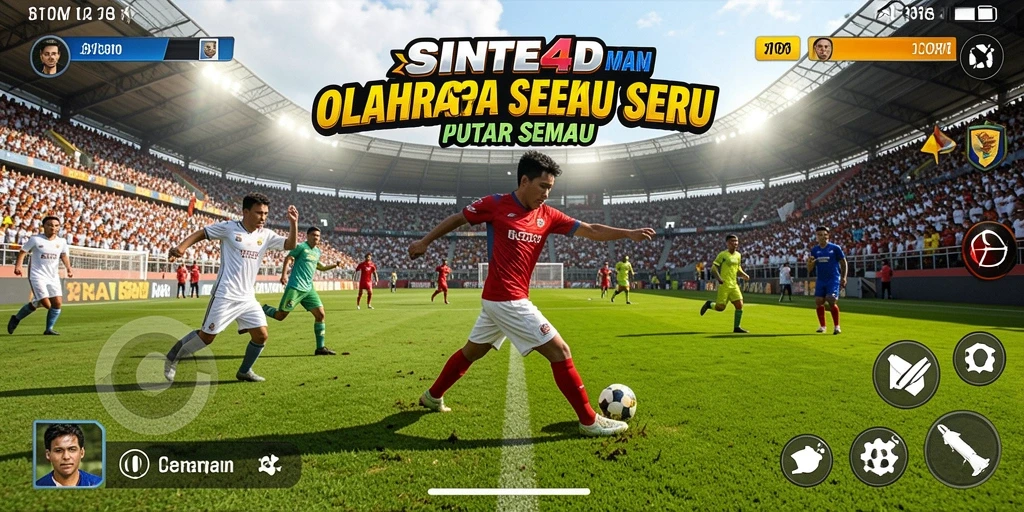 Screenshot menunjukkan aksi seru permainan olahraga di SINTE4D.